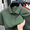 Nueva camiseta de manga corta de verano para hombre, transpirable, antibacteriana y con cuello, hecha de Tencel Lyocell, fresca al tacto, adecuada para uso casual de negocios