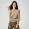 Suéter Hueco 35% Cachemira Otoño/Invierno 2026 Nuevo para Mujer Cuello Redondo Capa Base Estilo Suave Holgado Adelgazante Cálido