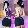 Lencería Sexy Abstinencia Secretaria Cuello Oscilante Espalda Descubierta Traje Lencería Sexy para Mujer Sexy Glúteos Expuestos Tentación Uniforme