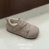 Sapatos Birkenstock Versáteis e Leves com Forro de Lã Estilo Coreano para Mulheres, Nova Coleção Outono/Inverno, Estilo Preguiçoso com Sola Grossa Retrô, Mocassins Casuais Versáteis, Tendência