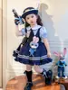 Vestido de Verão 2025 Meninas Honey Novo Uniforme de Policial Coelho Judy Infantil Saia Vestido de Princesa de Verão