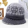 Gorro de invierno para mujeres, madres y abuelas, gorro de lana tejido con forro de polar, sombrero de ala ancha para mujeres de mediana edad y mayores, diseñado para abrigar y proteger del frío