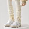 Cubiertas de calcetín gris claro para mujer, calcetines holgados para otoño e invierno, lana combinada con botas de nieve, calentadores de piernas Jk, calcetines para pantorrilla para modificar la forma de la pierna