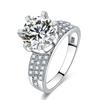 Hot Diamond Super Flash 5 quilates Sansheng III Mosan Anel de Diamante Platinado Diamante Completo Três Fileiras de Diamante Proposta Anel de Casamento