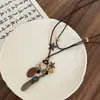 Nuevo Collar Colgante de Estrella de Mar y Concha Estilo Retro Étnico Chino para Mujer, Accesorio de Cadena Larga Bohemio para Suéter