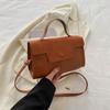 Bolsa de mão Retro Fosca Nova moda primavera 2024 bolsa de ombro cor sólida Bolsa quadrada pequena com costura bolsa mensageira texturizada
