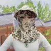 Protector Solar Removible con Sombrero y Ala Protección Completa para Cara y Cuello Protección UV Integrada Parasol para Mujer Mascarilla Gini Facial de Seda de Hielo