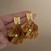 Pendientes de Trébol de Cuatro Hojas Maillard de Aguja de Plata Estilo Hong Kong Retro Elegantes Pendientes para el Trabajo Moda Femenina Lujo Ligero Pendientes de Gama Alta