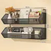 Estante de almacenamiento de pared para dormitorio, no requiere taladro, cesta colgante de mesita de noche, artículos esenciales para dormitorio, estante de almacenamiento de pared, organizador de litera superior