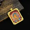 Novo Thangka Estilo Xizang Pintado à Mão Pintura do Núcleo da Divindade Guardiã dos Doze Signos do Zodíaco Colar com Casca de Aço Titânio Thangka do Zodíaco