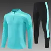 Nuevo Conjunto de Uniforme de Fútbol de Manga Larga, Sudadera con Media Cremallera, Chaqueta de Otoño e Invierno, Pantalones Deportivos Estampados para Hombre, Uniforme de Equipo, Uniforme de Entrenamiento