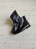 Versão em couro ~ Novas botas Chelsea slim de bico redondo e sola reta estilo coreano, botas curtas versáteis com zíper lateral para mulheres