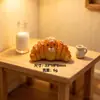 Juguete de Comida de Simulación Oso Croissant Escena de Panadería Decoración Modelo Llavero Colgante de Resina Accesorios DIY Hebilla de Zapato