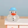 Accesorio Popular de Resina Transfronterizo, Pato Navideño que Brilla en la Oscuridad para Decoración de Coche, Adorno para Salpicadero de Coche, Micro Paisaje