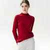 Suéter de malha 100% caxemira pura, gola alta, outono e inverno, sem costura, design de peça única, mangas compridas, camada interna quente