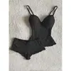 Pijama Puro Desejo de Luxo com Bolinhas Pretas, Bojos e Alças para Mulheres, Novo Conjunto de Shorts de Verão Tamanho Grande, Roupa de Casa da Moda