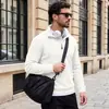 Suéter de punto para hombre con cuello alto transfronterizo, adecuado para eBay, primavera/otoño, estilo americano, con rayas verticales y textura gofrada, sudadera casual de manga larga