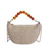 Bolso de Paja para Mujer Primavera y Verano 2025 Retro Bolso de Mujer Hombro Bandolera Casual Moda Recorte Antiguo Bolso Tejido