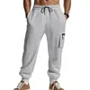 Pantalones Deportivos de Trabajo Casuales de Moda Europeos y Americanos para Hombre, Transfronterizos, Otoño e Invierno, Entrenamiento, Multibolsillos, Cremallera, Elásticos, Ajuste Delgado