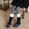 Calcetines de Capa para Niñas Estilo Nuevo Otoño e Invierno, Rodilleras Cálidas de Tendencia con Bloques de Color para Niños, Calcetines de Pantorrilla Estilo Coreano Color Café