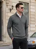 Sudadera deportiva casual holgada para hombre, talla europea, con cuello alto jacquard, para comercio exterior transfronterizo, primavera y otoño, con bolsillo con cremallera.