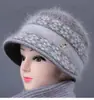Sombrero de invierno para mujer de mediana edad y anciana, sombrero cálido para madre, grueso con forro polar, sombrero viejo, sombrero de cuenca para abuela, sombrero viejo de lana tejida