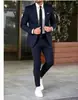 Traje de Negocios Casual Europeo y Americano para Hombre 2026, Traje de Dos Piezas Ajustado para Novio de Boda para Hombre