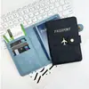 Portapasaportes de Cuero PU con Sensación de Piel Transfronterizo con Costura a Mano Protector de Pasaporte de Cuero Este Set con Hebilla Bolso para Pasaporte