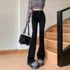 Jeans ajustados para mujer Primavera y Otoño 2024 nuevos pequeños retro americano gris cemento cintura alta adelgazantes pantalones acampanados