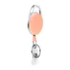 Macaron Oval aleación de zinc elástico reforzado color sólido retráctil llavero de tarjeta de identificación Doctor Enfermera hebilla de fácil extracción