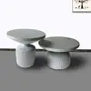 Mesa de Centro Redonda de Fibra de Vidrio Mesa Auxiliar para Apartamentos Pequeños, Simple y Lujosa, Mesa de Ocio para Balcón Exterior, Impermeable