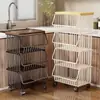Estante de Almacenamiento de Cocina Cesta para Frutas y Verduras Sala de Estar Estante de Almacenamiento para Juguetes y Snacks Carrito Pequeño Multifuncional de Pie para el Hogar