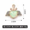 Alas en forma de corazón incrustadas de diamantes, disponibles para pedidos mixtos, colgantes transfronterizos, charms, pulseras, collares, accesorios de joyería, DIY, directo del fabricante