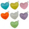 Mezcla de 10 colgantes aleatorios de estrella de cinco puntas, corazón y luna de gelatina luminosa para llaveros, pendientes y accesorios de joyería DIY