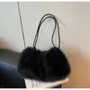 Moda transfronteriza versátil para mujer otoño 2026 nuevo simple gran capacidad textura de felpa bolso de hombro cruzado para mujer