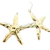 Pendientes Colgantes de Acero Inoxidable Brillante con Forma de Estrella de Mar y Flor Europeos y Americanos DIY Exagerados Flor Grande Estrella de Cinco Puntas Pendientes Fruncidos