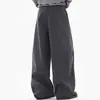 Pantalones rectos de rayas estilo americano, fluidos, para hombre, pantalones casuales versátiles de botones largos vintage con un aire de "dinero viejo", adecuados para parejas