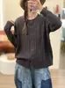 Outono/Inverno 2026 Novo Fio de Algodão Trançado Vintage Gola Redonda Simples Versátil Casual Blusa Tricô Jaqueta Cardigan para Mulheres