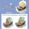 Coleção de adesivos de paisagismo de cena em miniatura de desenho animado sem corte visual fofo 3D empilhados diy conta manual adesivos de cabine estéreo