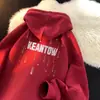 Moletom com Capuz Novo Retro Americano Tamanho Grande Outono e Inverno 2025 para Homens e Mulheres com Ombro Direito Jaqueta de Lã com Forro Manga Longa Tendência