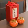 Bote de Té de Cerámica de Caqui, Bote de Que Todo Salga Bien, Bote para Dulces de Boda, Venta al por Mayor de Pequeños Regalos de Boda
