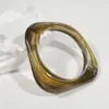 Joias Yongge Pulseira Geométrica Redonda de Resina Estilo Europeu e Americano Transfronteiriça Semi-Transparente Estilo Ins Bangle Poligonal Exagerado