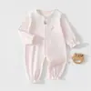 Body 100% Algodão Classe A para Bebê Estilo Primavera/Outono Para Meninas Renda Flores Pequenas Macacão de Manga Longa Roupas para Engatinhar Recém-Nascido