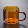 Venta al por mayor, taza de vidrio transparente con doble aislamiento, resistente al frío y al calor, taza de café redonda, taza de agua, taza de jugo, taza de bebida fría