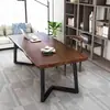 Escritorio de oficina de madera maciza, mesa larga grande, mesa de conferencias simple, escritorio para computadora en casa, escritorio de escritura simple de madera maciza