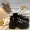 Zapatos Pequeños de Cuero Versátiles Estilo Hada Estilo Británico Aumentadores Hebilla de Cinturón Retro Mocasines de Velcro Nuevo Estilo Otoño 2025