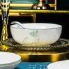 Vajilla de Cerámica Platos aptos para Nuevo Hogar Chino Bol de Arroz Combinación Libre Diy Plato Cuadrado Plato
