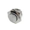 Interruptor de Botón Metálico 16Mm3A Corto de Dos Pines de Cabeza Alta Plana de Reinicio Automático 12-24V Impermeable y a Prueba de Polvo