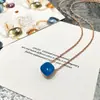 [10] viento de palacio cálida primavera y verano color caramelo corte irregular cristal coreano simple estilo gema collar clavícula
