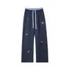 Calças casuais estilo americano, corte relaxado, forradas com fleece, modelagem ampla, perna reta, calças compridas de perna larga, artigos esportivos modernos unissex